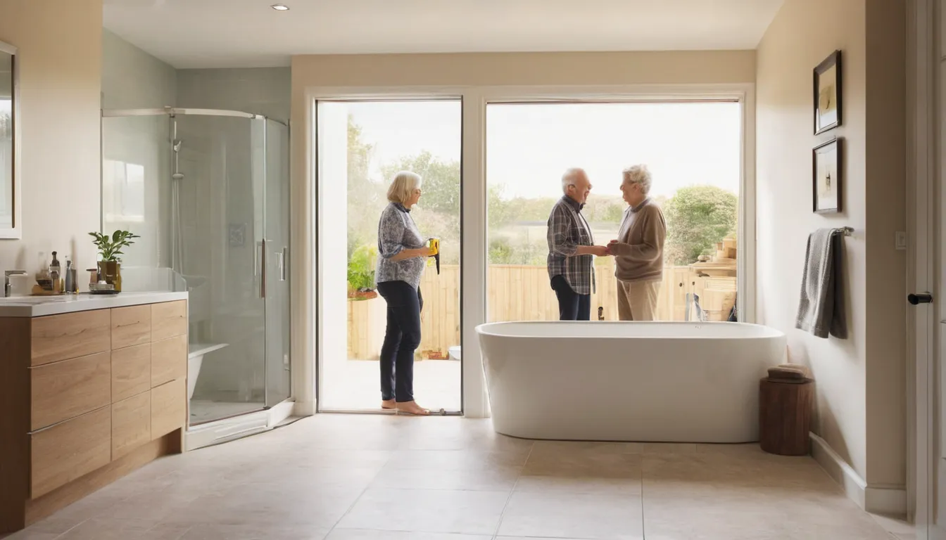 A bright, accessible bathroom with a walk-in tub in a Marlborough home